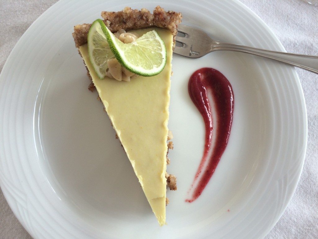 Raw Key Lime Pie served on ORION