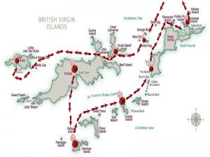 British Virgin Islands Itineray on your yacht vacation - Click to enlarge!