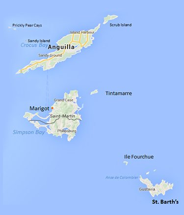 Map of Leeward Islands