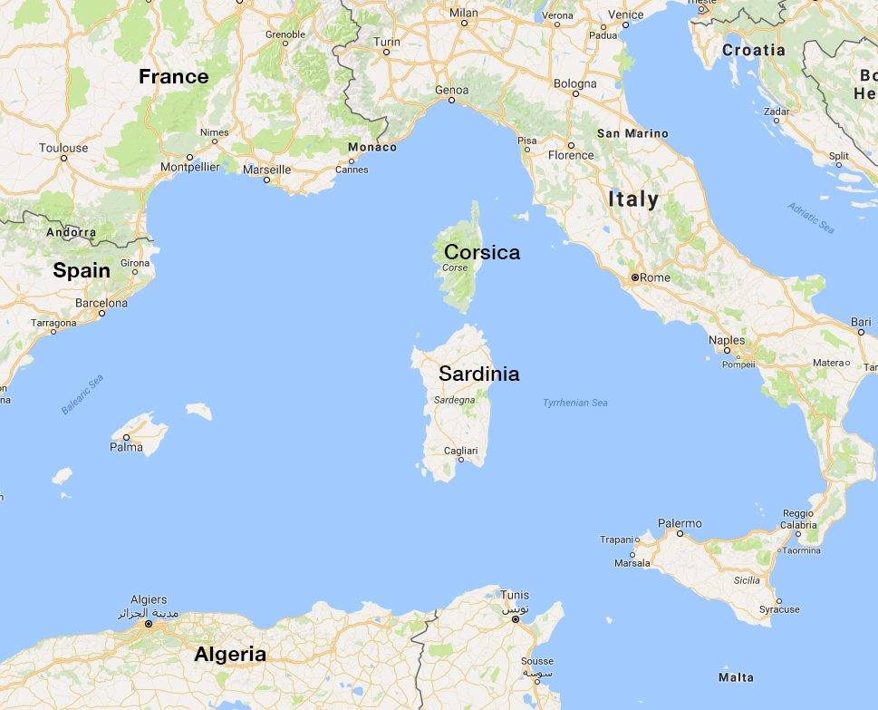 Mediterranean Corsica Map