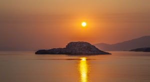 Croatia sunset on the Aegean Sea