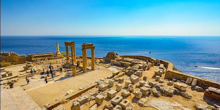 Greek ruins overlooking the Ionian Sea