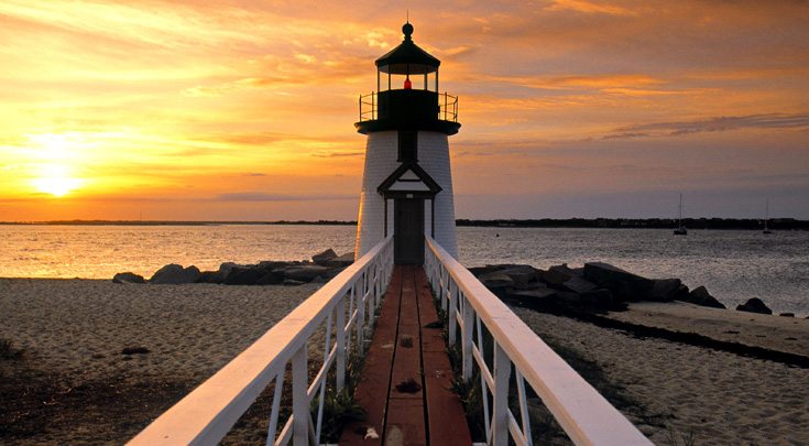 Nantucket Light house New England off Cape Cod, Massachusetts