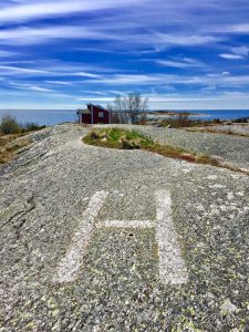 HelicopterLandingRock Sailing Sweden's Archipelago