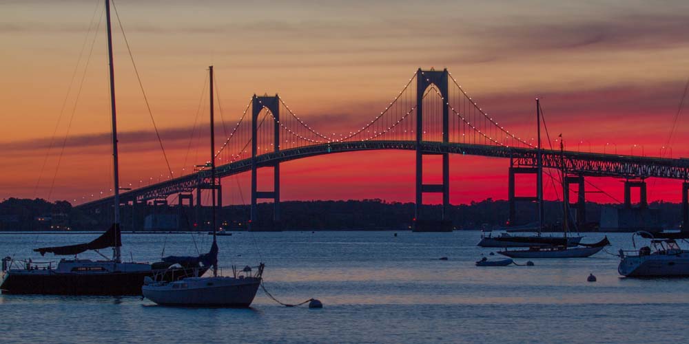 Newport bridge at sunset Photograph © Frank Ficken