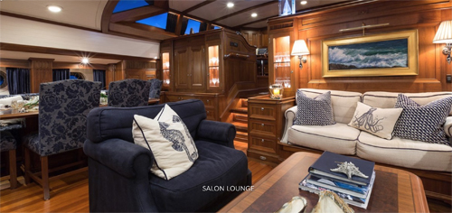 Salon and dining room on the sailing yacht MARAE