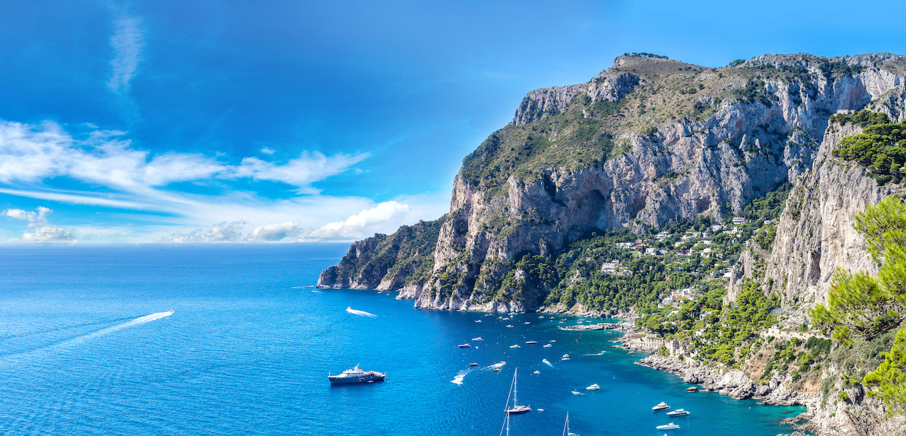 Luxury yachts off Capri in Italy