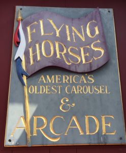 Carousel and Arcade sign for the Flying Horses Oak Bluffs Martha's Vineyard Massachusetts New England Nantucket getaways by land and sea