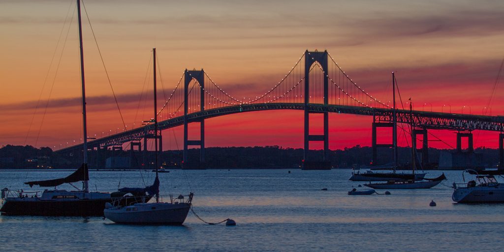 Newport Bridge at night, Newport, Rhode Island