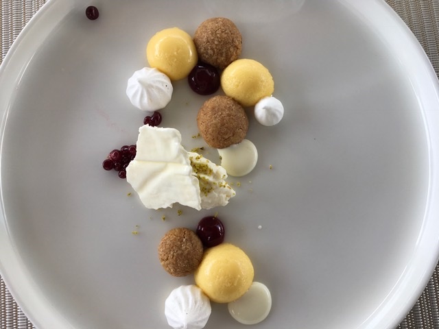 A gorgeous and innovative dessert by Chef Karlo Kaleb of sailing yacht AIAXAIA wins 3rd place in Top Yacht Chef competition at MYBA Charter Show, Barcelona