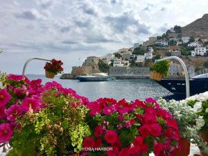 Hydra harbor in Peloponnese, Greece