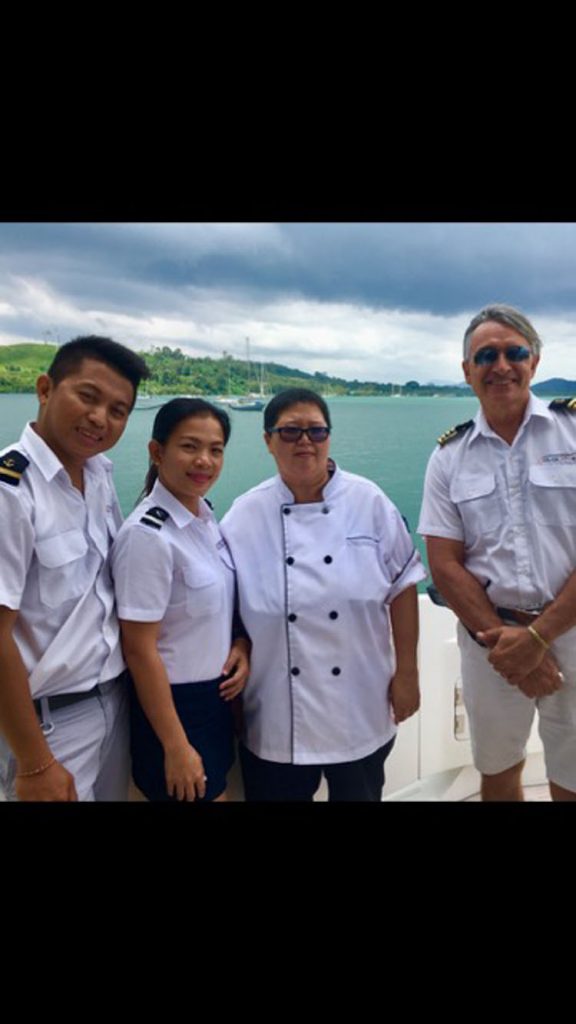 Crew of motor yacht DOLCE VITA in Thailand, southeast Asia