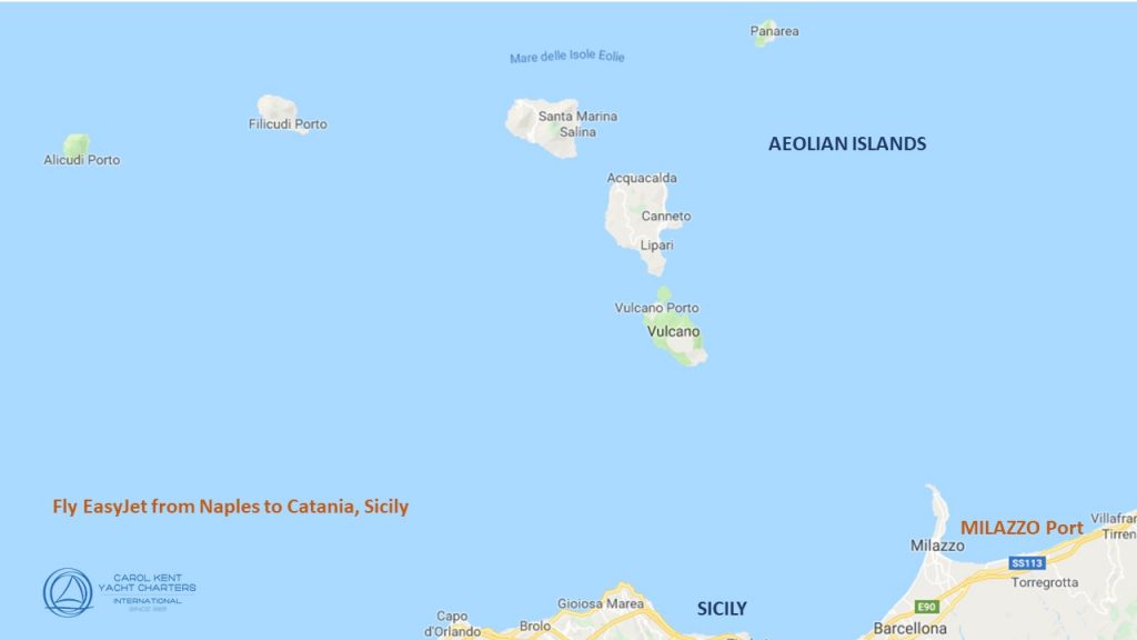 Seven Aeolian Islands off the Coast of Sicily. 