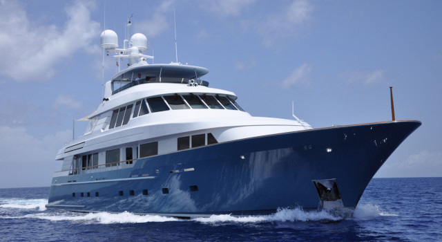 Main shot of 124ft Delta Marine motor yacht Fore Aces