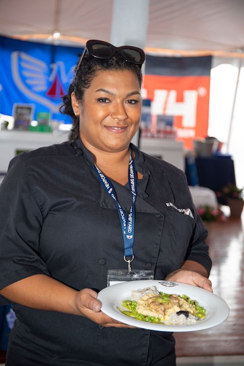 Chef Abby Pawlick of the M/Y ENTERPRISE won first place with her Sustainable Luxury take on shrimp and grits.