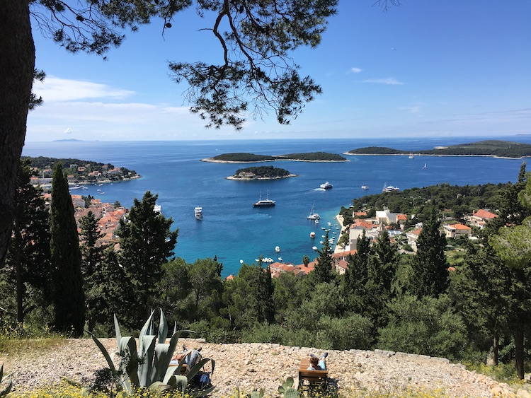 View from the Spanish Fortress in Hvar town, Croatia