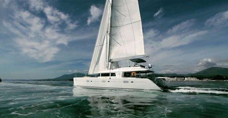 162ft Foxy Lady Lagoon sailing yacht at sea in The Caribbean