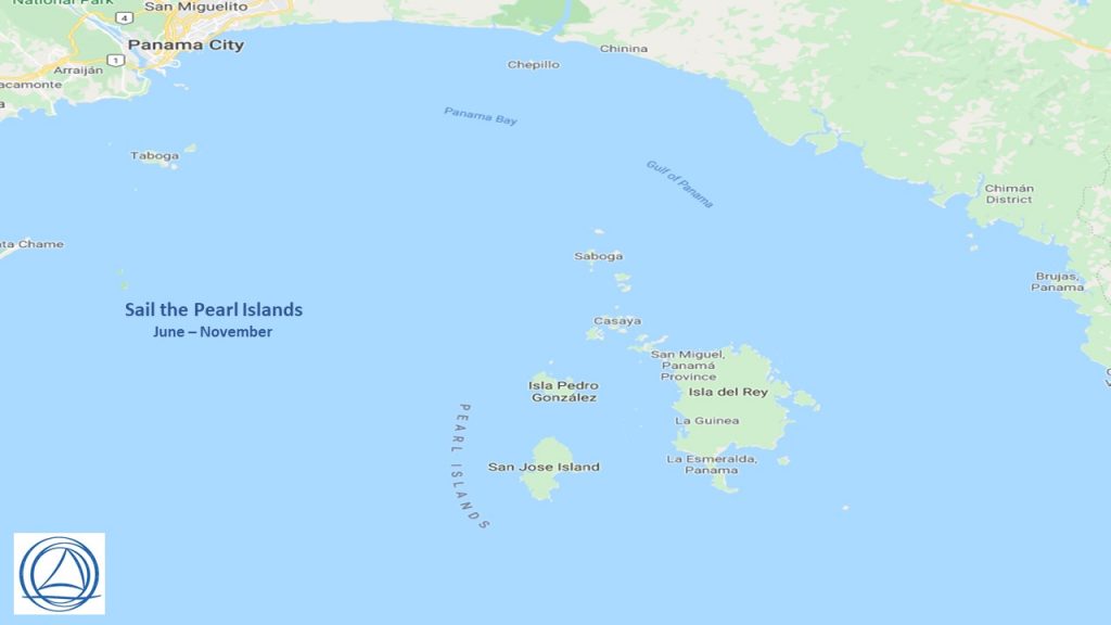 Map of the Pearl Islands off the Panama Coast