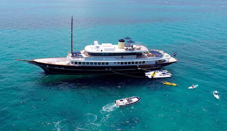 160ft Bilgin motor yacht CLARITY with jet skis, operates in the Caribbean