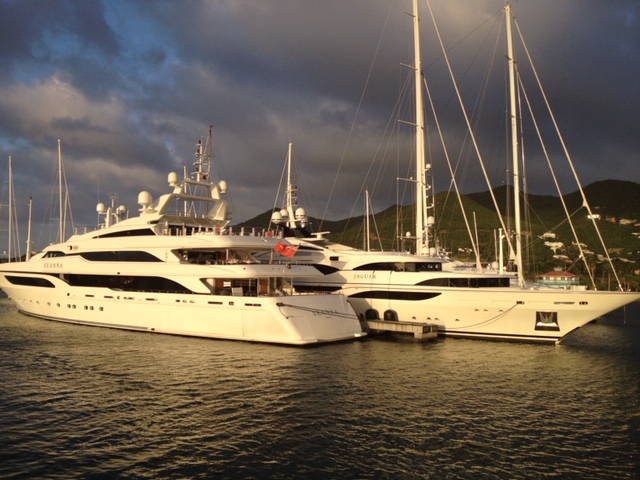 Chart yachts SEANNA and JAGUAR in St. Barth's harbor