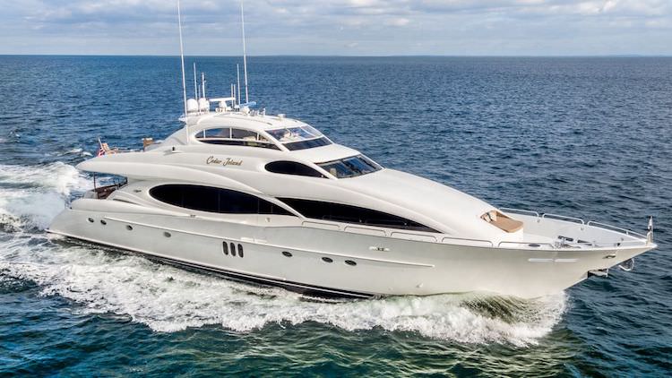 106ft Lazzara motor yacht CEDAR ISLAND operates in Florida, the Bahamas and New England