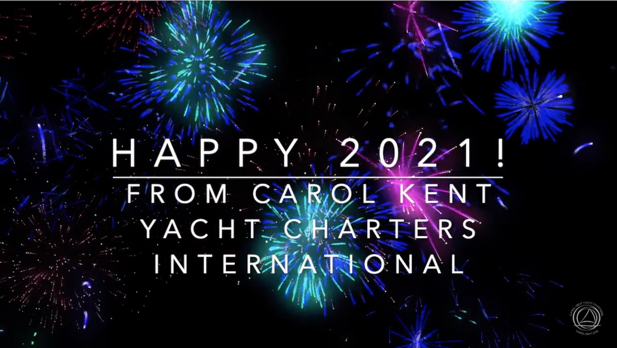 Screenshot Happy 2021 from Carol Kent Yacht Charters International video