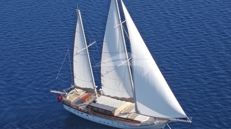 98ft Yener motor sailer AEGEAN SHATZ operates in Greece