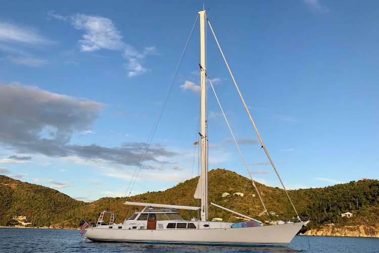92ft Stephens sailing yacht AUGUST MAVERICK operates in the East Coast United States and the Caribbean