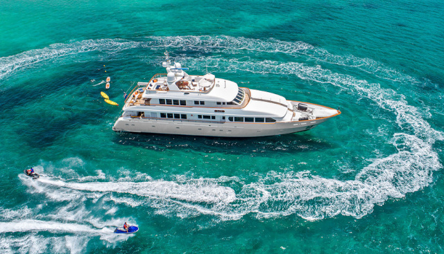 131ft Trident motor yacht JUST SAYIN' operates in Florida, Bahamas and New England