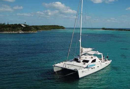 58ft Simonis sailing catamaran MAGIC BUS - previously named BRAVEHEART - operates in the Bahamas and New England
