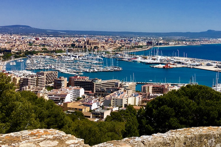 Top view from Bellver Castle, Palma on the Island of Majorca, Balearic Islands, Spain. Photo by Carol Kent