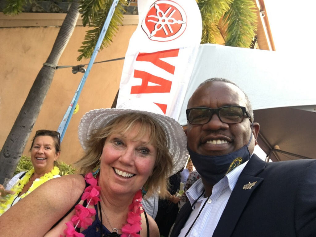 Carol Kent meets the Governor of the United States Virgin Islands, Albert Bryan, Jr. at the USVI Charter Show 2022