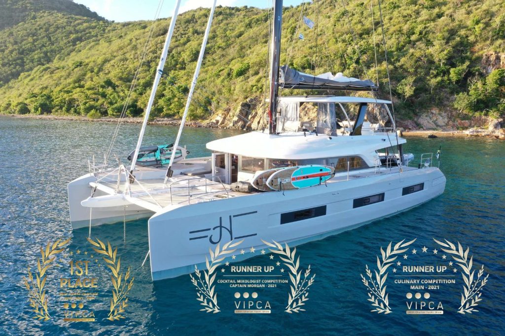 65ft motor catamaran, JUSTIFIED HORIZONS, won VIPCA 2021 awards: Best Crew, Runners-up for 2021 Cocktail Mixologists and Culinary Competitions