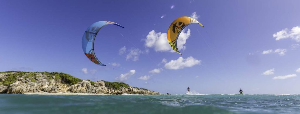Kite surfers on the water in St. Maarten. Photo©stmaarten.com