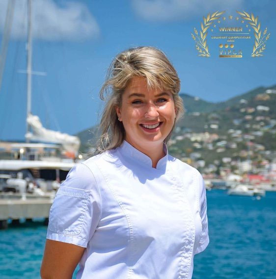 Neen Reynolds, Chef on S/Y OCEAN VIBES, winner of Culinary Competition at USVI Charter Yacht Show 2022