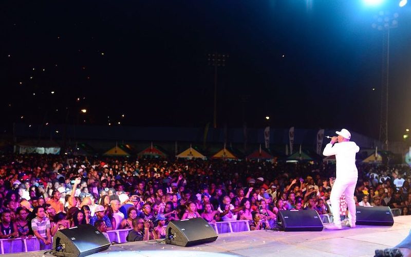 Singer performs before large crowd during Gros Islet Friday Night Jump Up St Lucia. Photo courtesy of JustStLucia.co.uk
