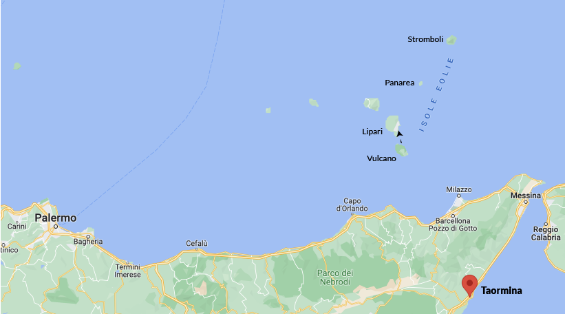 Vulcano - Lipari Day 3 Map Routes Sicily and Aeolian Islands itinerary Italy