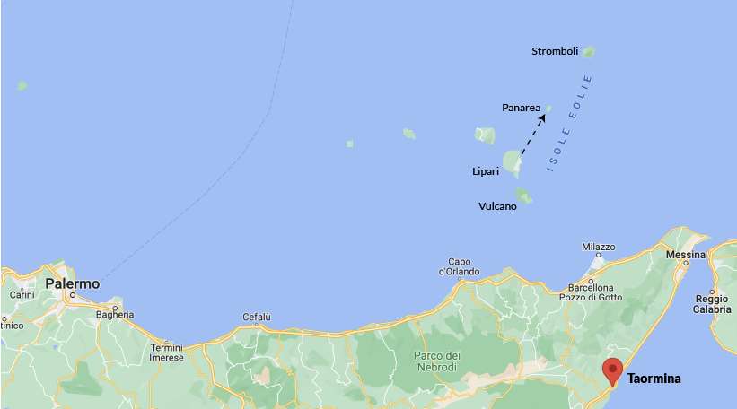 Lipari - Panarea Day 4 Map Routes Sicily and Aeolian Islands itinerary Italy