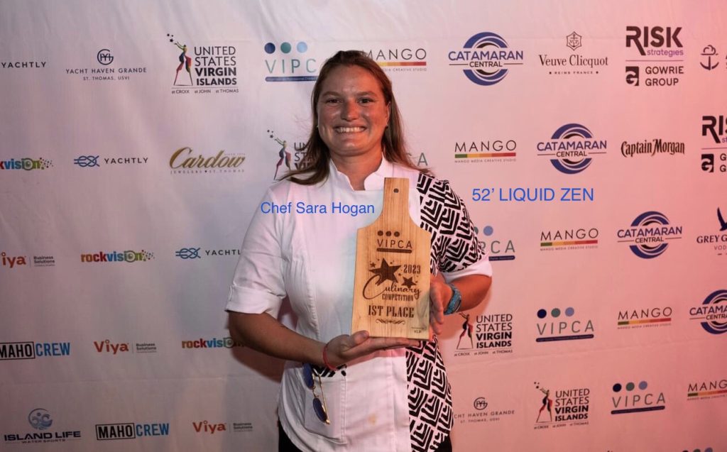 Sara Hogan 1st place winner in USVI "Bring the Heat!" Culinary Competition 2023 with one of her prizes.