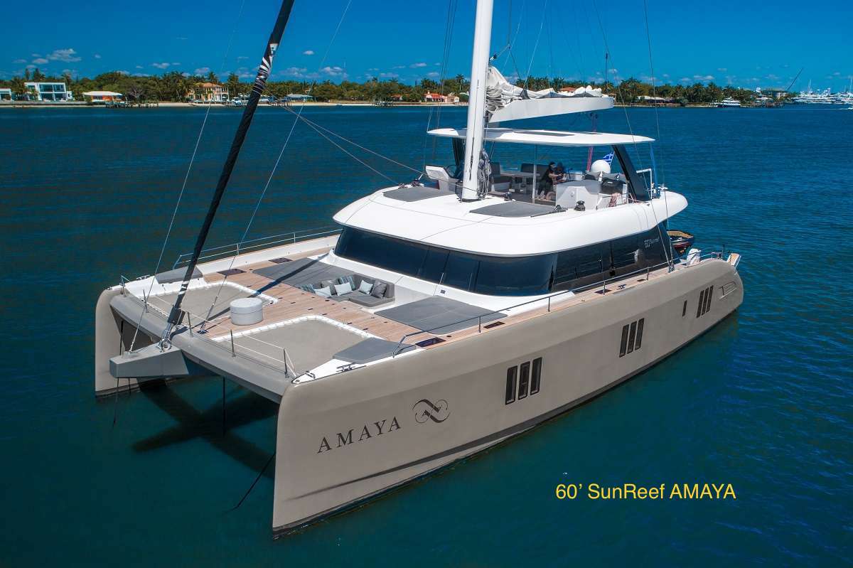 60’ SunReef catamaranAMAYA operates in the Caribbean
