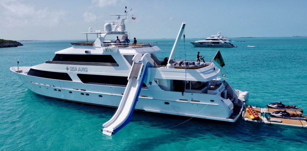 125ft Heesen motor yacht SEA AXIS operates in the Bahamas and East Coast US