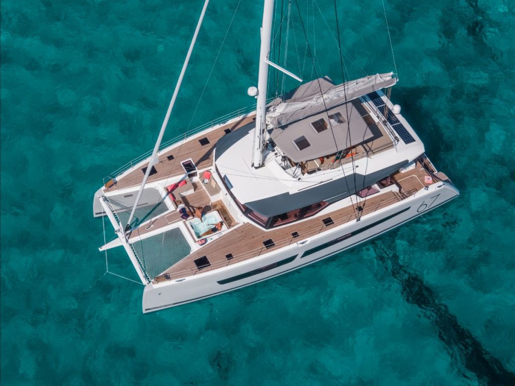 67' Fountaine Pajot catamaran sailing out of Croatia