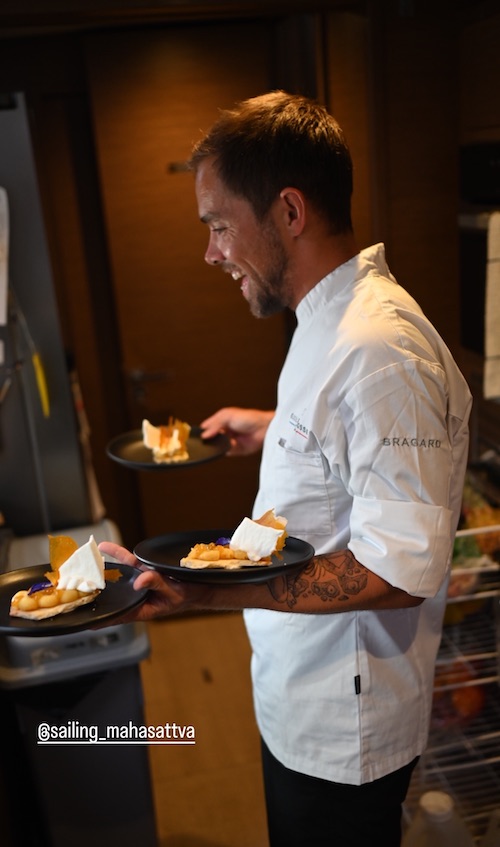 Mahasattva chef Glen Massey serving dishes - Credit Mango Media - Culinary Competition USVI Charter Show 2024