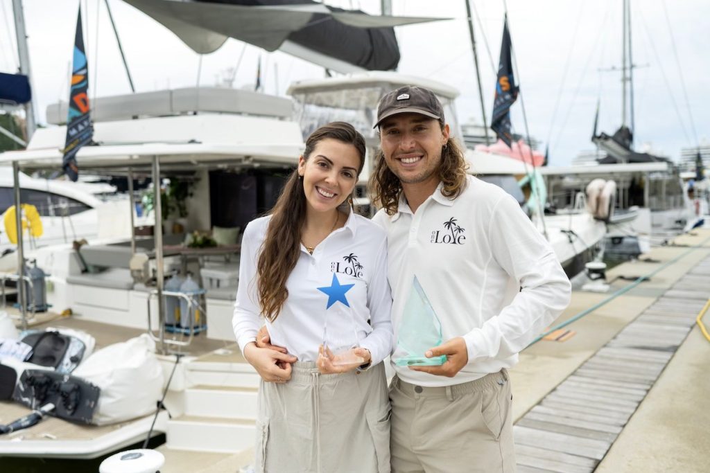 Best Crew in Show S/Y OneLove's Laura Smollen Christian Perez. Photo by Mango Media. USVI Charter Show 2024