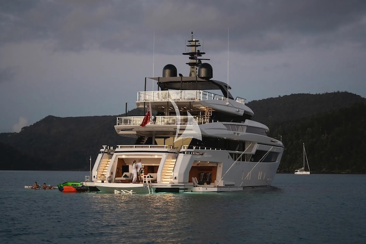 Toys and aft deck of 146ft Sanlorenzeo motor yacht AIX, operating in Oceania