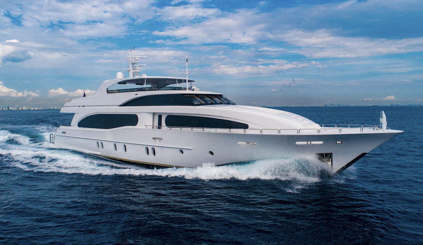 124ft Broward Marine motor yacht CAMILLE operates in the Caribbean and East Coast US