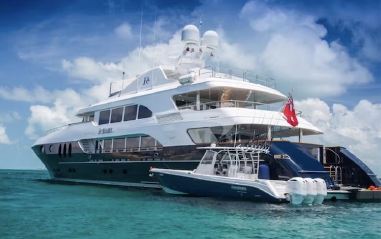 157ft Trinity motor yacht NICOLE EVELYN (formerly named REBEL) operates in the Caribbean and the East Coast of the United States