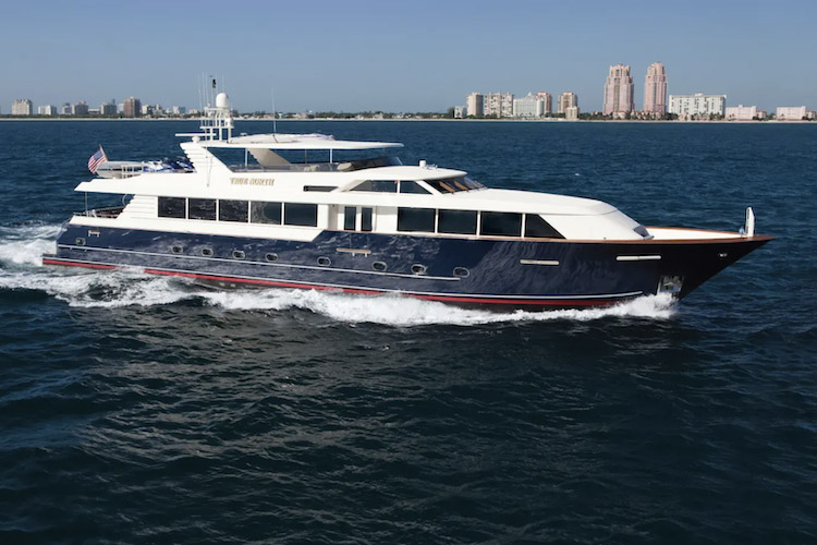 118ft Broward Marine motor yacht TRUE NORTH operates in the Caribbean and East Coast US