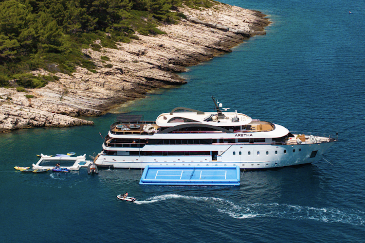 Pickleball Court Floating by 160ft M-Y ARETHA in Croatia