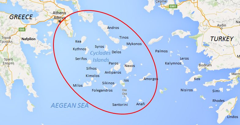 Greece Cyclades MAP 